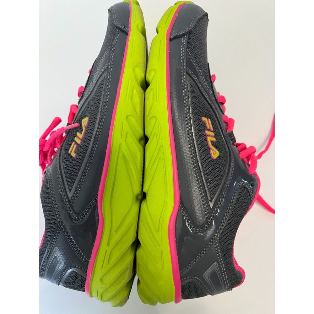 Fila Prompt running trainers in grey/lime green/hot pink. Size 9.5 (W), 8.0 (M). - Picture 6 of 8